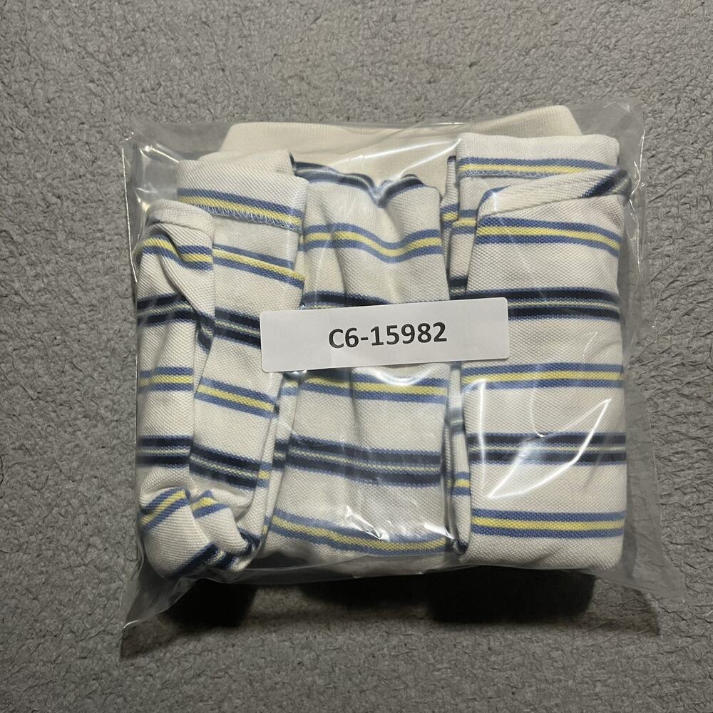 Polo Ralph Lauren Mens XXL White Stripe Polo Shirt Custom Fit Cotton Casual - Picture 11 of 11